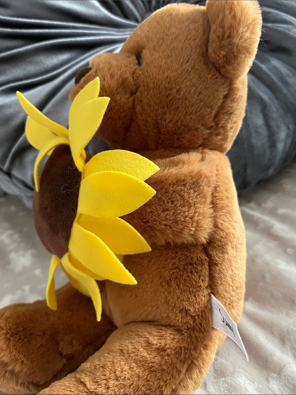 Brown Bear Plush Toy with Yellow Sunflower - Picture 2 of 2